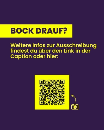 Bock drauf? Infos zur Ausschreibung im QR-Code